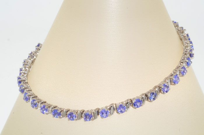 500 4.00CT TANZANITE TENNIS BRACELET ROUND CUT WOW  