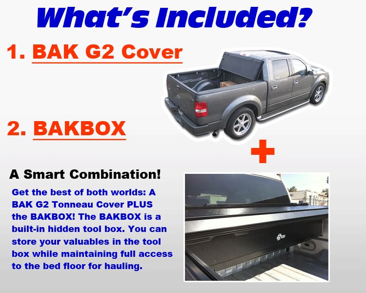 BAK 90 26511 BakFlip G2 Tonneau Cover + BakBox Tool Box  