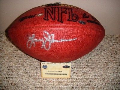 LARRY JOHNSON AUTO SIGNED NFL FOOTBALL, STEINER COA  