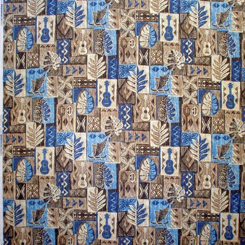   Print Fabric 100% Cotton 1/2 yard 44 wide ISLAND STYLE brown  