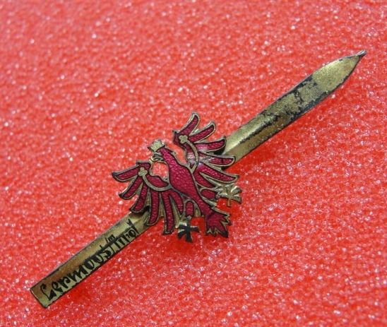 WW2,GERMAN, ORIGINAL THIRD REICH TYROL SKI PIN, RARE.  