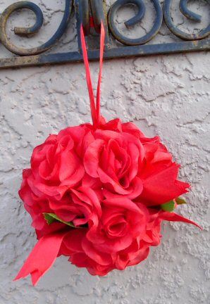 Flower Balls Apple RED Wedding Flower Decoration PewBow  