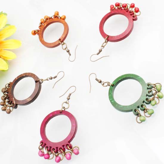 Bulk 5 PCS Mixed Coconut Round Beads Dangle Earrings~~~  