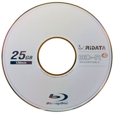 Ritek/Ridata Blu Ray 4X BD R Blank Disc 25GB Jewel Case  